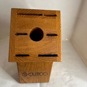Cutco Galley Solid Wood Honey Oak 7 Slot Knife Block 1743 Storage Holder Only